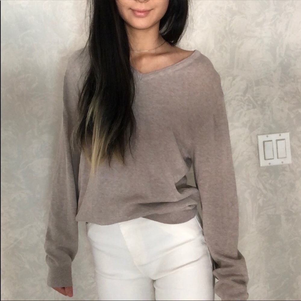 Beige v neck sweater
